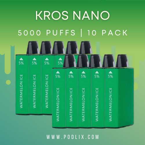 Kros Nano 5000 Puffs Disposable Vape - 10 Pack Bundle